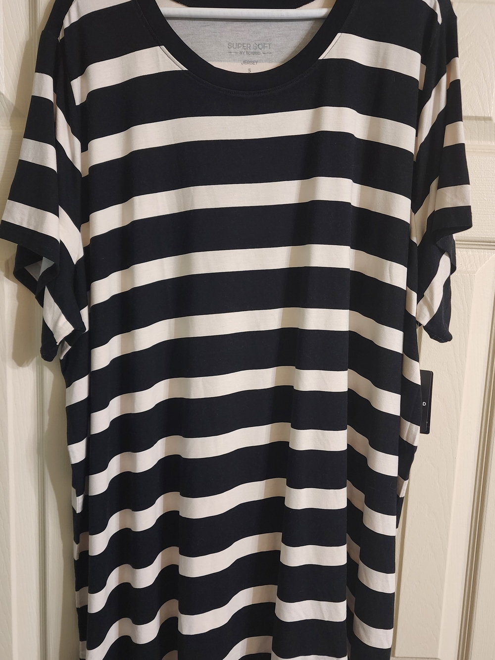 torrid Black and White Striped Short Sleeve Tee